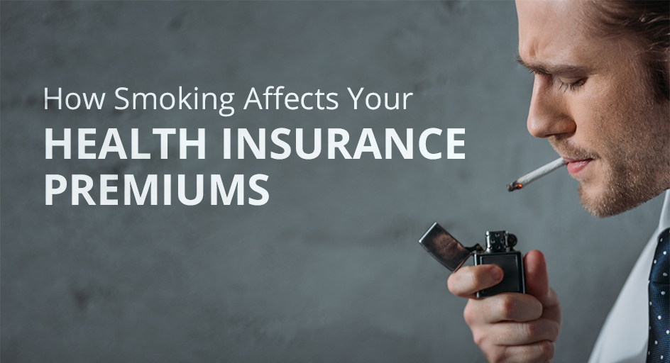 blog image of a man lighting a cigarette; blog title: How Smoking Can Affect Your Health INsurance Premiums